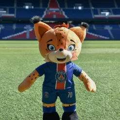 Doudou et Compagnie Peluche officielle PSG - Mascotte Germain Le Lynx - 35 cm