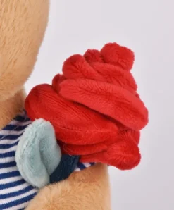 Doudou et Compagnie Peluche Ours avec rose - Le Romantique - 25 cm