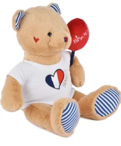 Doudou et Compagnie Peluche Ours beige - Bisous - 25 cm