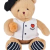 Doudou et Compagnie Peluche Ours beige - Chef avec baguette - 25 cm
