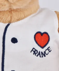 Doudou et Compagnie Peluche Ours beige - Chef avec baguette - 25 cm