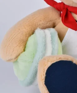 Doudou et Compagnie Peluche Ours beige - Chef avec Macaron vert - 28 cm