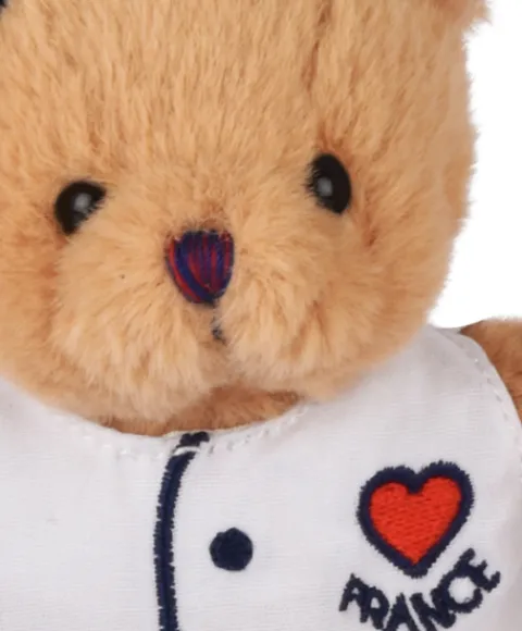 Doudou et Compagnie Peluche Ours beige - Porte-cle - Chef avec baguette - 15 cm