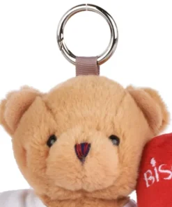 Doudou et Compagnie Peluche Ours beige porte cle - Bisous - 15 cm