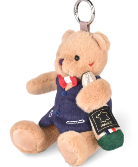 Doudou et Compagnie Peluche Ours beige- porte-clé - Célébration - 15 cm