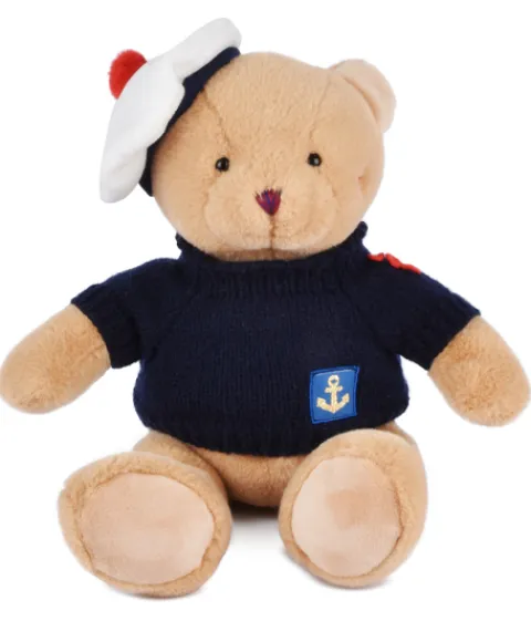 Doudou et Compagnie Peluche Ours Marin avec pull over - 28 cm