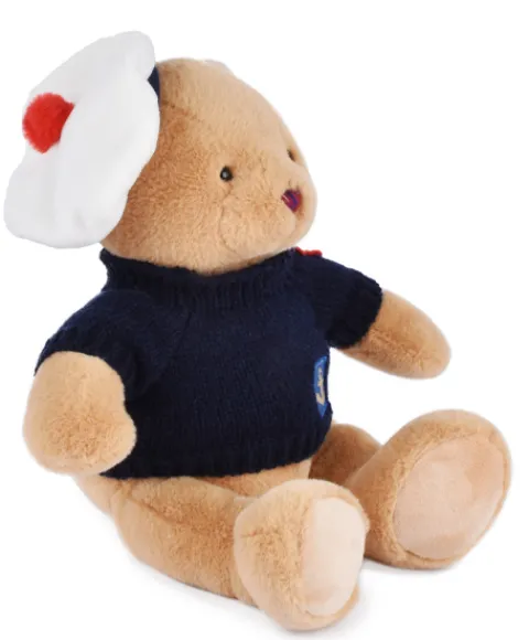 Doudou et Compagnie Peluche Ours Marin avec pull over - 28 cm