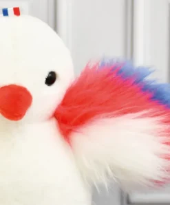 Doudou et Compagnie Peluche poussin blanc - 15 cm - Fabriqué en France
