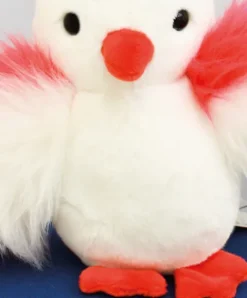 Doudou et Compagnie Peluche poussin blanc - 15 cm - Fabriqué en France