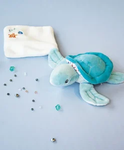 Doudou et Compagnie Peluche Tortue doudou bébé verte - 16 cm