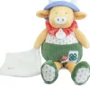 Doudou et Compagnie Peluche vache verte Aneth avec doudou - 28 cm