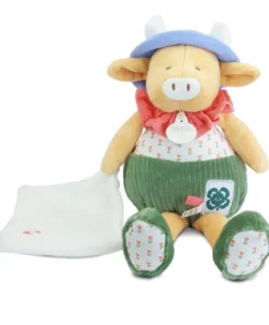 Doudou et Compagnie Peluche vache verte Aneth avec doudou - 28 cm