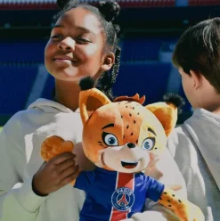 Doudou et Compagnie Peluche XXL PSG Mascotte Officielle - Germain Le Lynx 50 cm