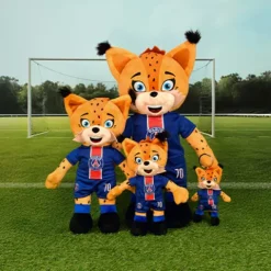 Doudou et Compagnie Peluche XXL PSG Mascotte Officielle - Germain Le Lynx 50 cm