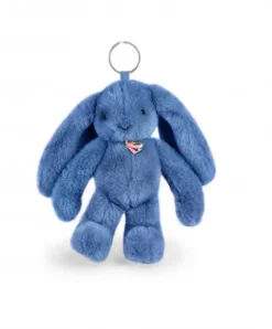 Doudou et Compagnie Porte clé en peluche Lapin Bleu- 18 cm - Lapin Fleurette