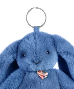 Doudou et Compagnie Porte clé en peluche Lapin Bleu- 18 cm - Lapin Fleurette