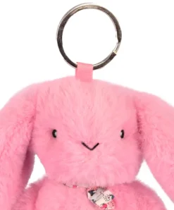 Doudou et Compagnie Porte clé en peluche Lapin Rose - 18 cm - Lapin Fleurette