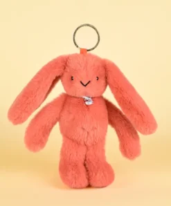 Doudou et Compagnie Porte clé en peluche Lapin Orange - 18 cm - Lapin Fleurette