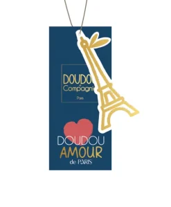 Doudou et Compagnie Porte clé Ours Marinière Tour Eiffel : Paris Chic- 15 cm