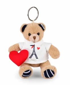 Doudou et Compagnie Porte clé Ours Sweat Tour Eiffel- 15 cm