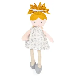 Doudou et Compagnie Poupée de chiffon en coton BIO - Flore- 30 cm