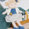 Doudou et Compagnie Poupée en coton BIO bleue et blanche - Pollen - 25 cm