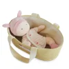 Doudou et Compagnie Poupon - Poupée chiffon avec couffin rose et blanc - 28 cm
