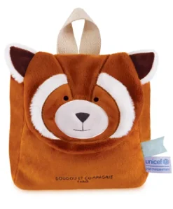 Doudou et Compagnie Sac à dos bebe PANDA ROUX - 20 x 20 x 10 cm - Unicef