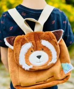 Doudou et Compagnie Sac à dos bebe PANDA ROUX - 20 x 20 x 10 cm - Unicef