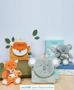 Doudou et Compagnie Sac à dos bebe renard - 20 x 20 x 10 cm - Unicef