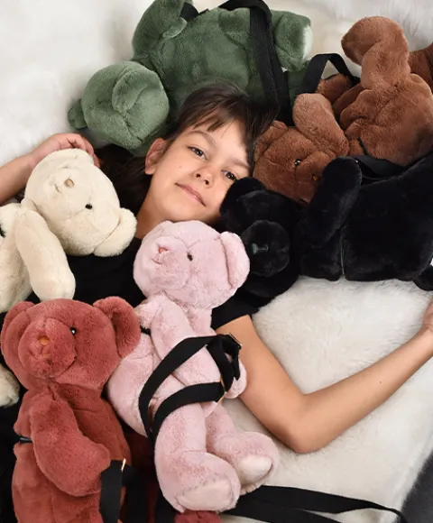 Doudou et Compagnie Sac bandouliere - Ours en peluche Vert Kaki - 30 cm