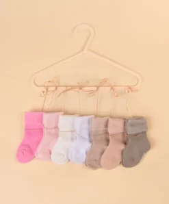 Doudou et Compagnie Semainier de chaussettes bébé - Cadeau naissance bébé fille - 0/6 mois