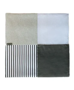 Doudou et Compagnie Tapis de jeu Bébé - Gris / blanc - 100 X 100 cm