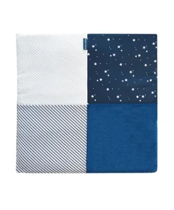 Doudou et Compagnie Tapis d'éveil Bébé - Bleu marine/ Blanc - 100 X 100 cm