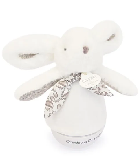 Doudou et Compagnie Veilleuse bebe musicale Culbuto blanc - 16 cm