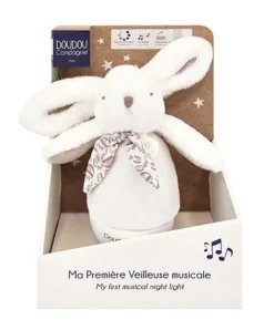 Doudou et Compagnie Veilleuse bebe musicale Culbuto blanc - 16 cm