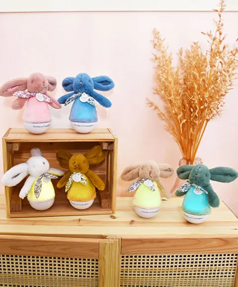 Doudou et Compagnie Veilleuse bebe musicale Culbuto blanc - 16 cm