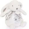 Doudou et Compagnie Veilleuse Lapin Musicale Projection mur avec chansons Douces - Blanc