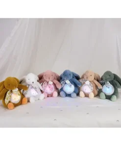Doudou et Compagnie Veilleuse Lapin Musicale Projection mur et chansons Douces - Beige