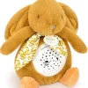 Doudou et Compagnie Veilleuse Lapin Musicale Projection mur avec chansons Douces - Jaune moutarde